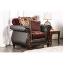 Franklin Burgundy/Espresso Chair, Burgundy