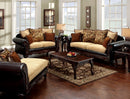 Doncaster Tan/Espresso/Dark Cherry Sofa + Love Seat