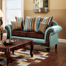MULLIGAN Dark Brown/Teal/Dark Cherry Love Seat