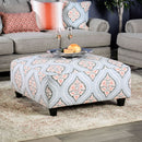 Tallulah Light Blue/Pattern Ottoman